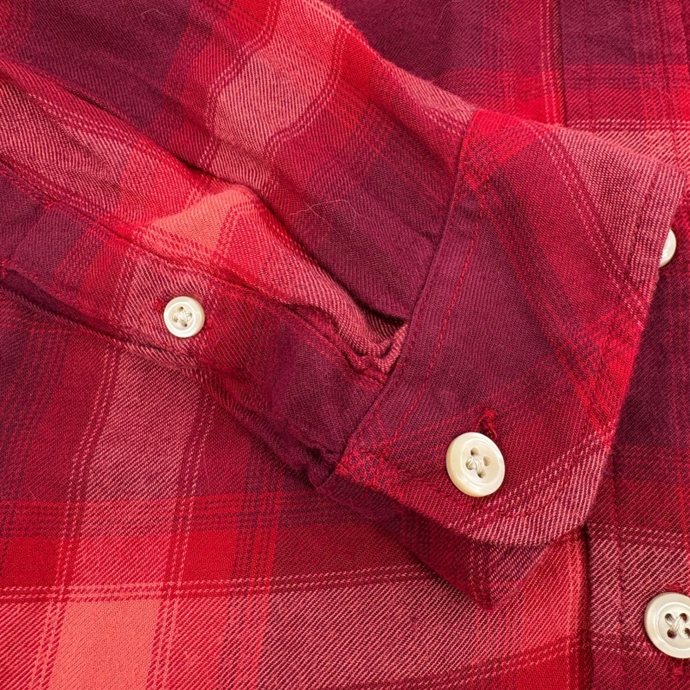 Gap + Pendleton Boyfriend Plaid Slouchy Flannel Shirt Red Pink Large - Picture 5 of 12